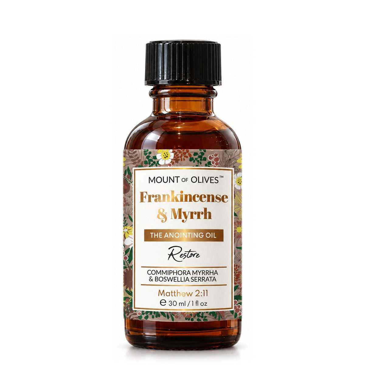 Mount of Olives Frankincense & Myrrh Anointing Oil, 1 fl oz bottle