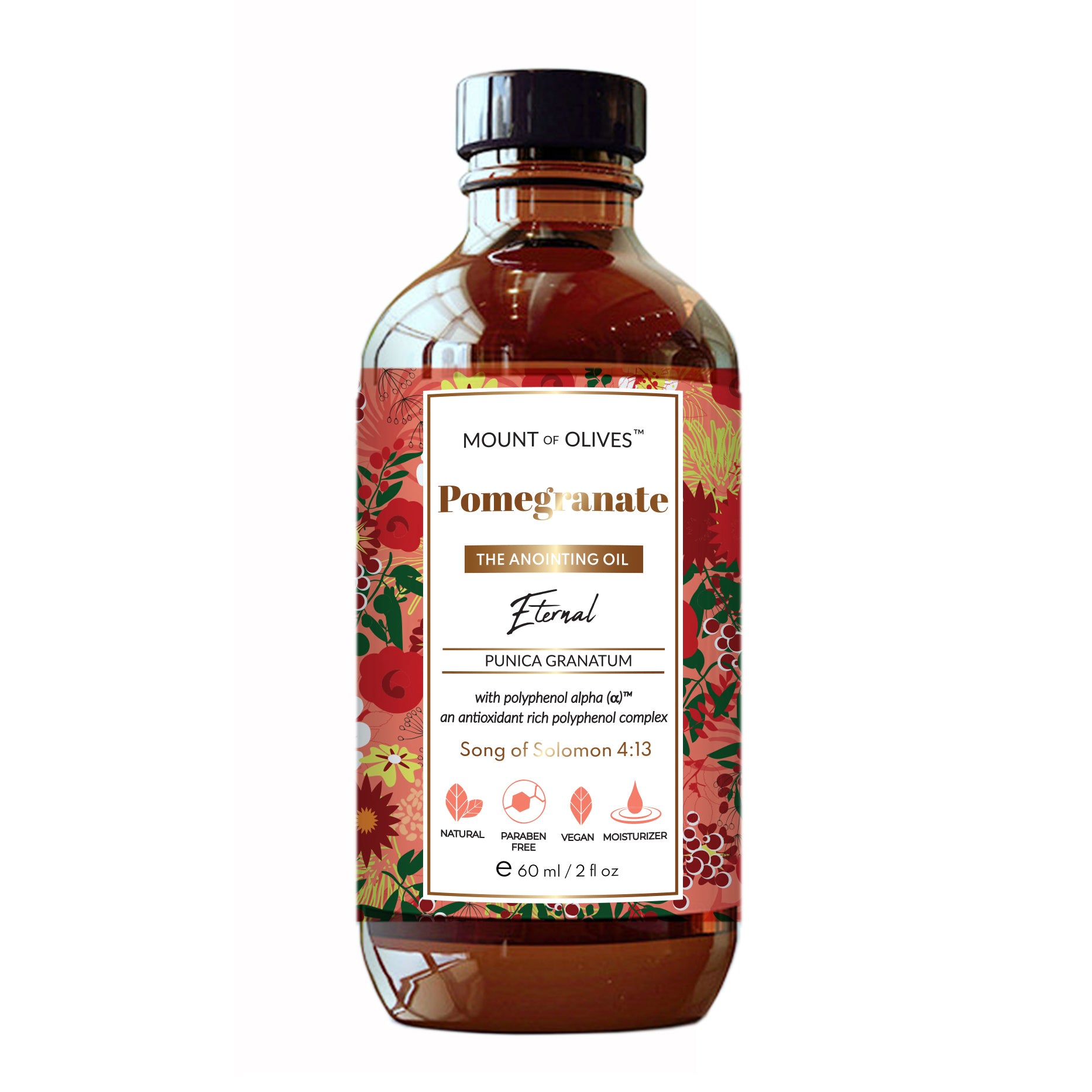 Pomegranate Anointing Oil With Cosmeceuticals Derived from Biblical Botanicals