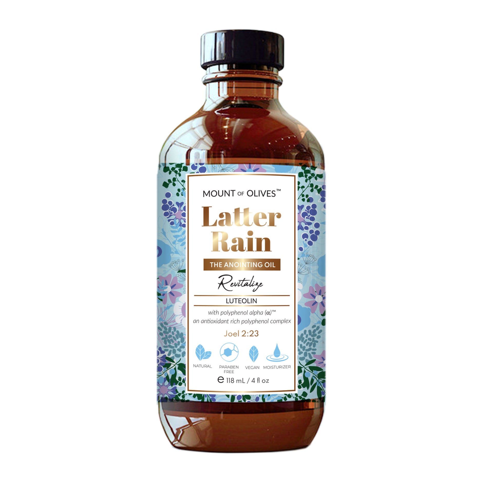 Latter Rain Anointing Oil With Cosmeceuticals Derived from Biblical Botanicals