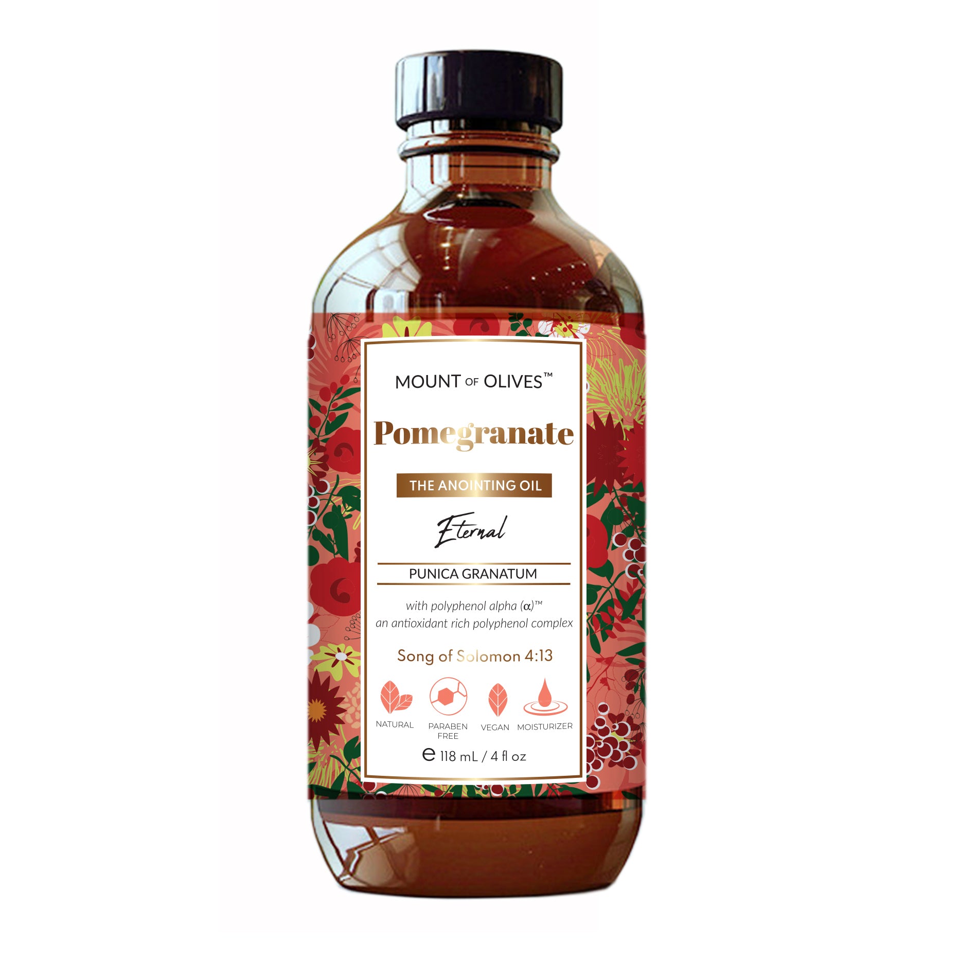 Pomegranate Anointing Oil With Cosmeceuticals Derived from Biblical Botanicals
