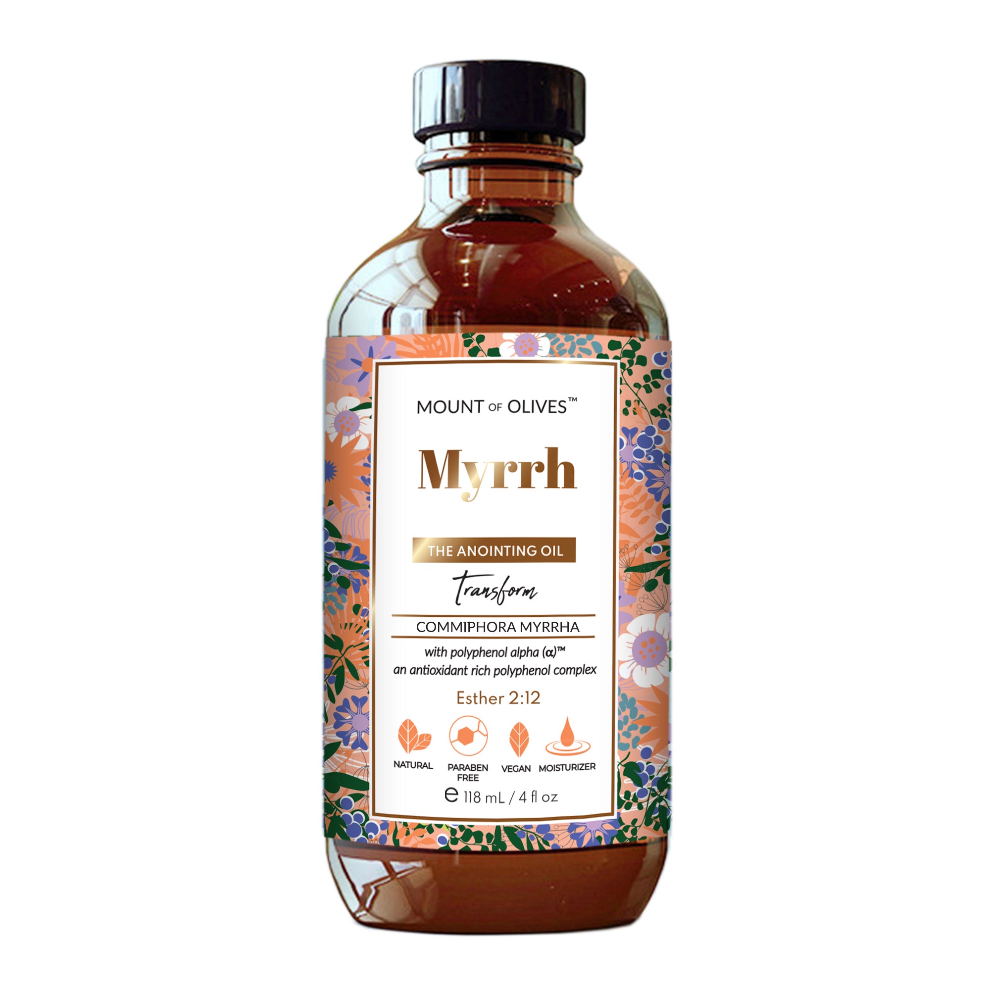 Myrrh Anointing Oil With Cosmeceuticals Derived from Biblical Botanicals
