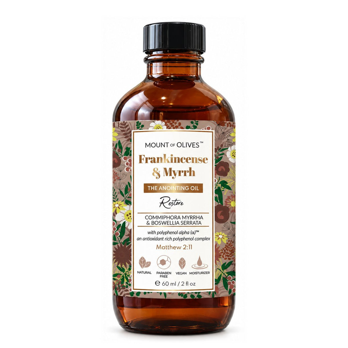 Mount of Olives Frankincense & Myrrh Anointing Oil, 2 fl oz bottle