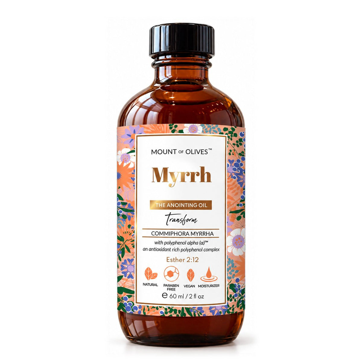 Mount of Olives Myrrh Anointing Oil, 2 fl oz bottle